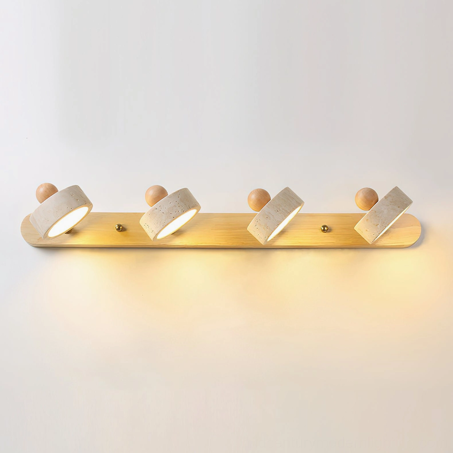 Piero travertine wall lamp product gallery showing natural stone material characteristics