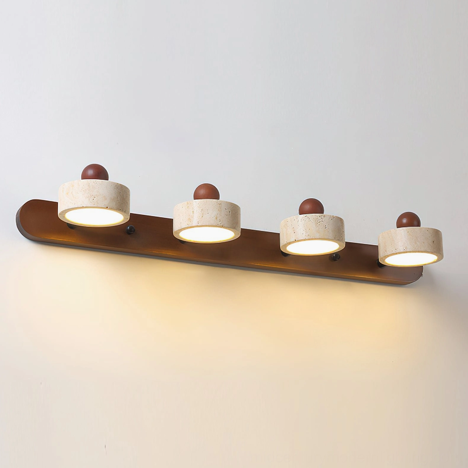 Piero travertine wall lamp size comparison all configurations 2-head 3-head 4-head