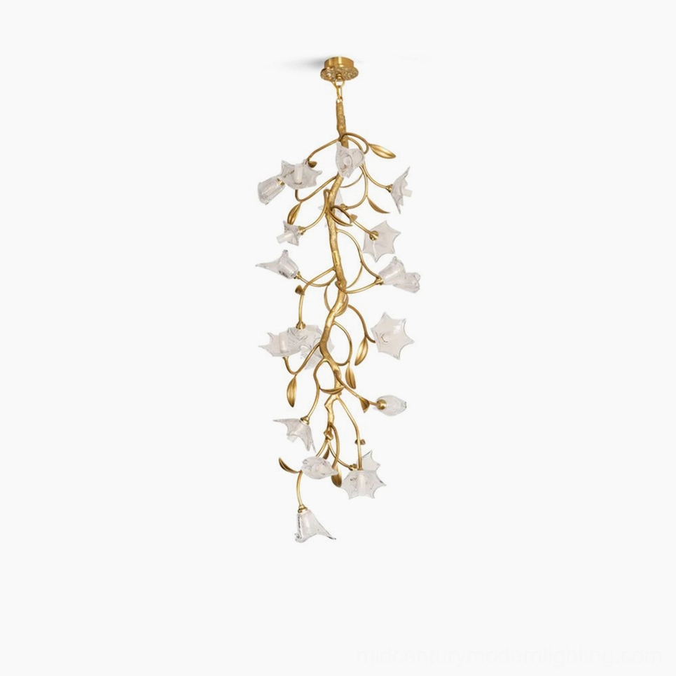Premium botanical branch ceiling chandelier featuring organic branching design with artisan glass elements