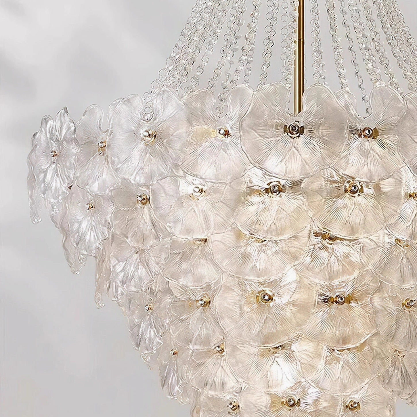 Premium Corinthian crystal glass chandelier with artisan gold-plating and sophisticated neoclassical proportions