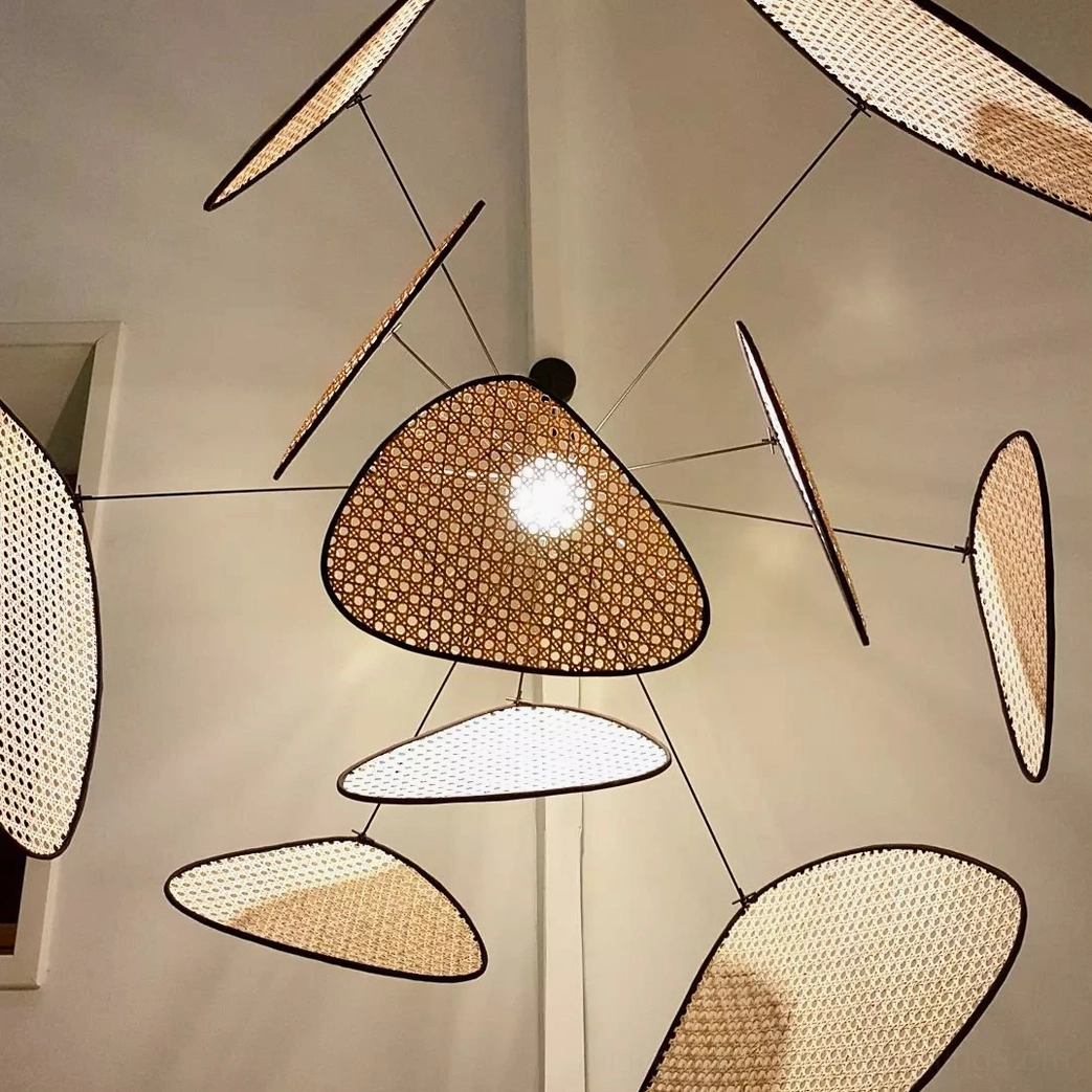 Screen cannage pendant light installation guide, ceiling-mounted suspension wire and electrical components