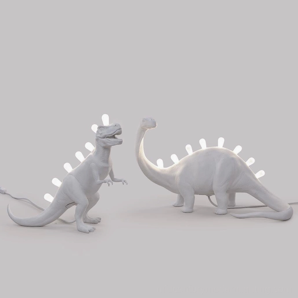 Rex dinosaur table lamp compact model, 15 inch width desktop fixture