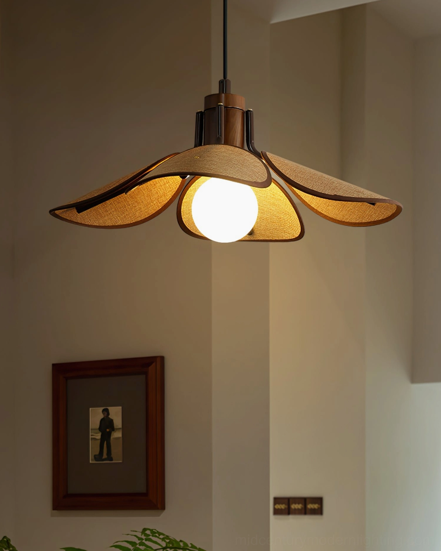 Riankh woven pendant light multiple installation showing how to arrange multiple fixtures for dramatic interior lighting effect