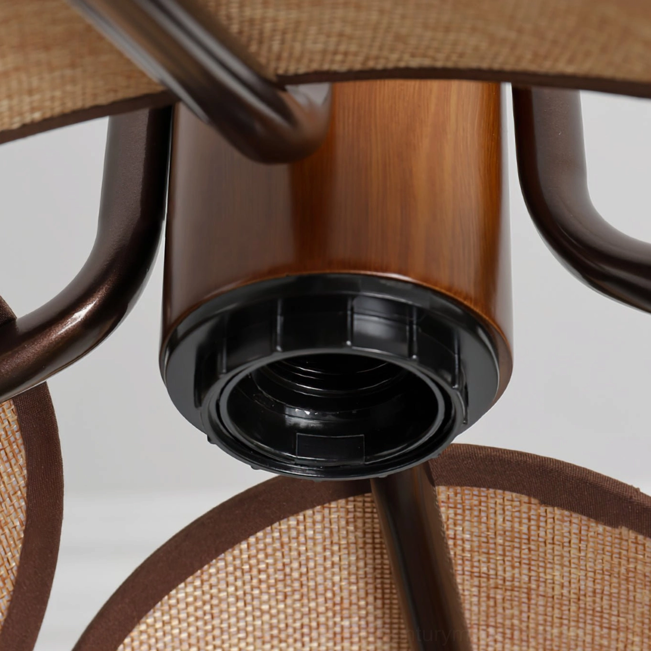 Riankh woven pendant lamp installation guide showing mounting hardware and electrical components for ceiling installation