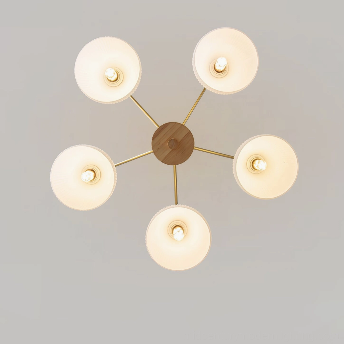 3-head and 5-head ribbed glass chandelier comparison showing design variations and head count