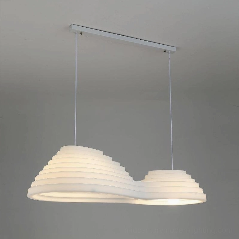 Rice Field Acoustic Large Linear Tapered Pendant - 47.2 inches white modern acoustic lighting fixture