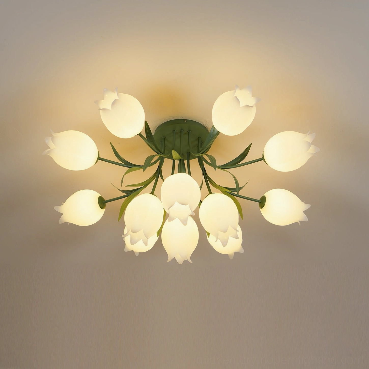 Ricko 12-head ceiling light canopy and mounting detail