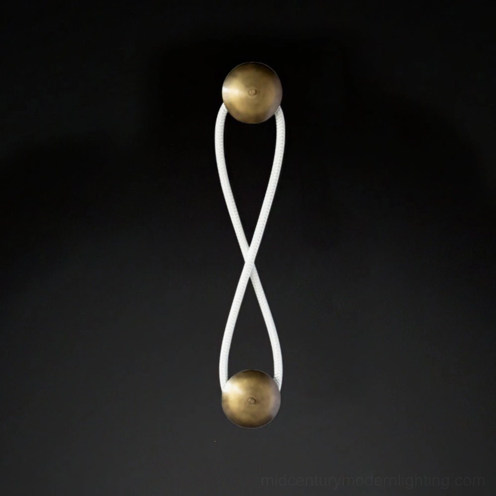 Rigel slender wall lamp model F vertical rope design in narrow hallway or entryway space