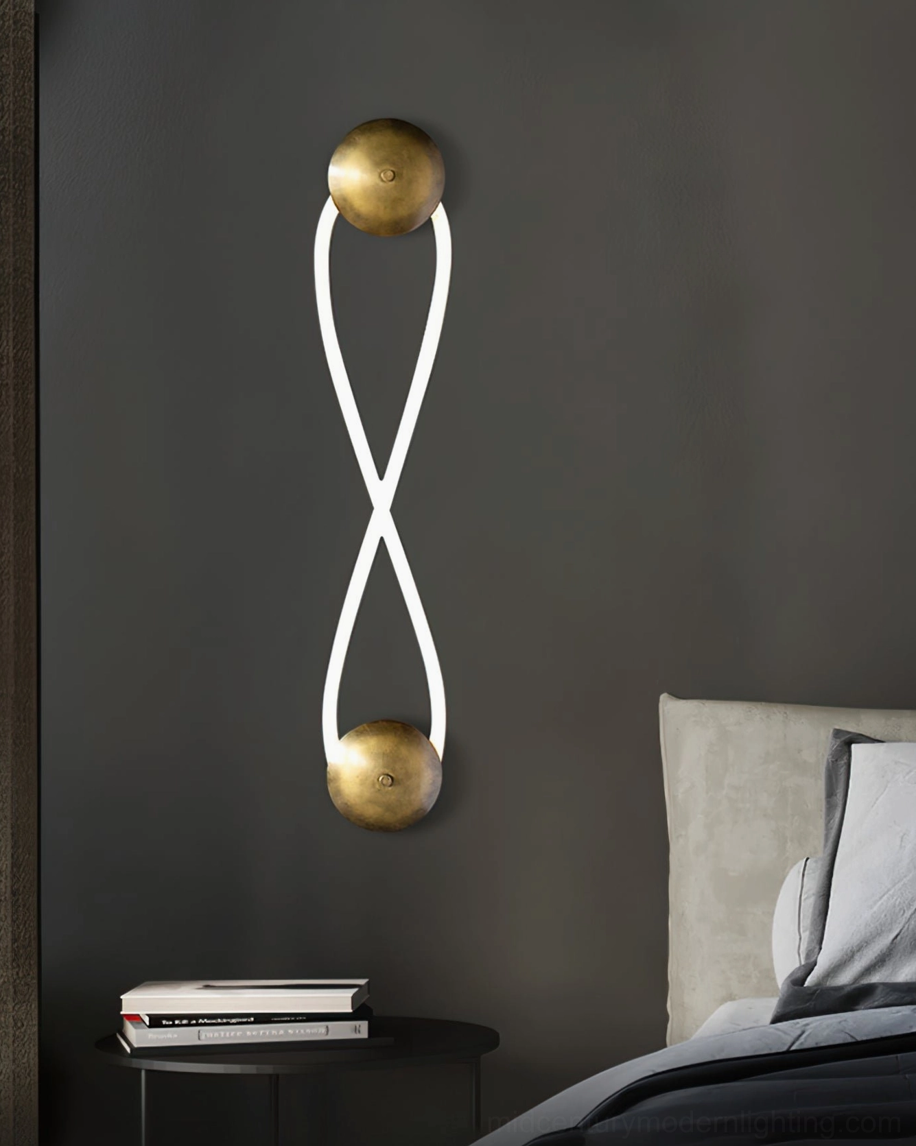 Rigel modern rope wall sconce in residential interior setting with warm ambiance lighting