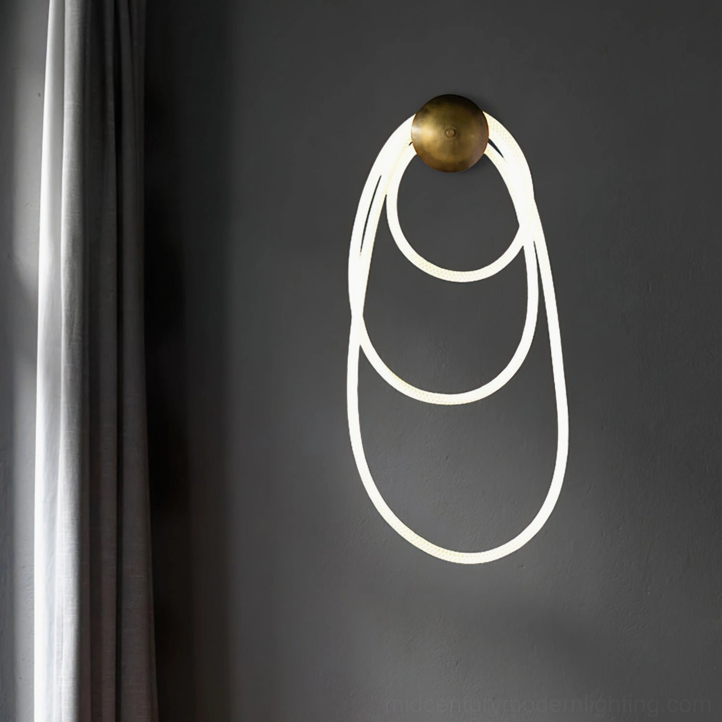 Rigel contemporary sculptural wall lamp white finish model in minimalist interior design
