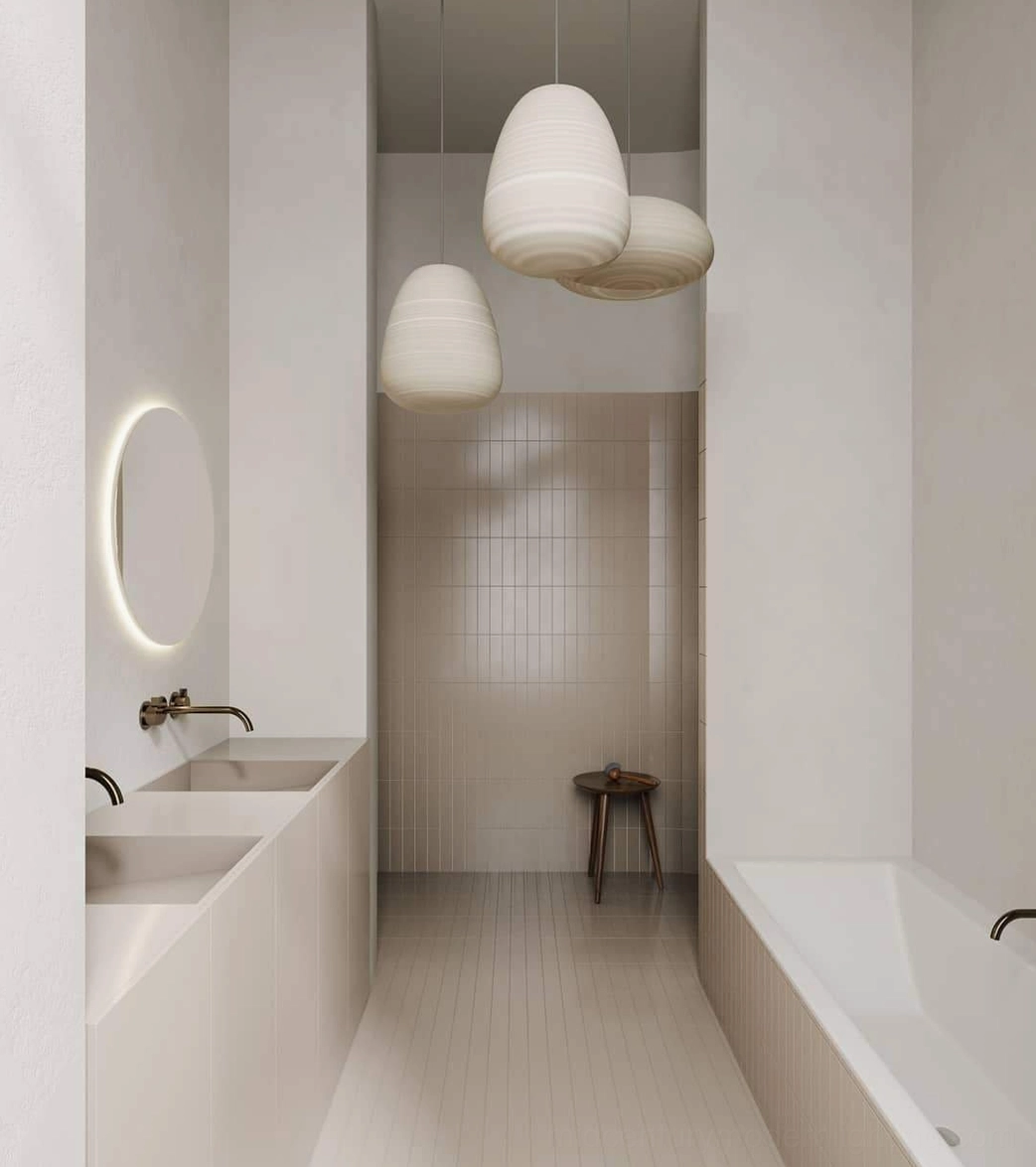 Rituals pendant light white frosted glass ceiling mount warm ambient room lighting