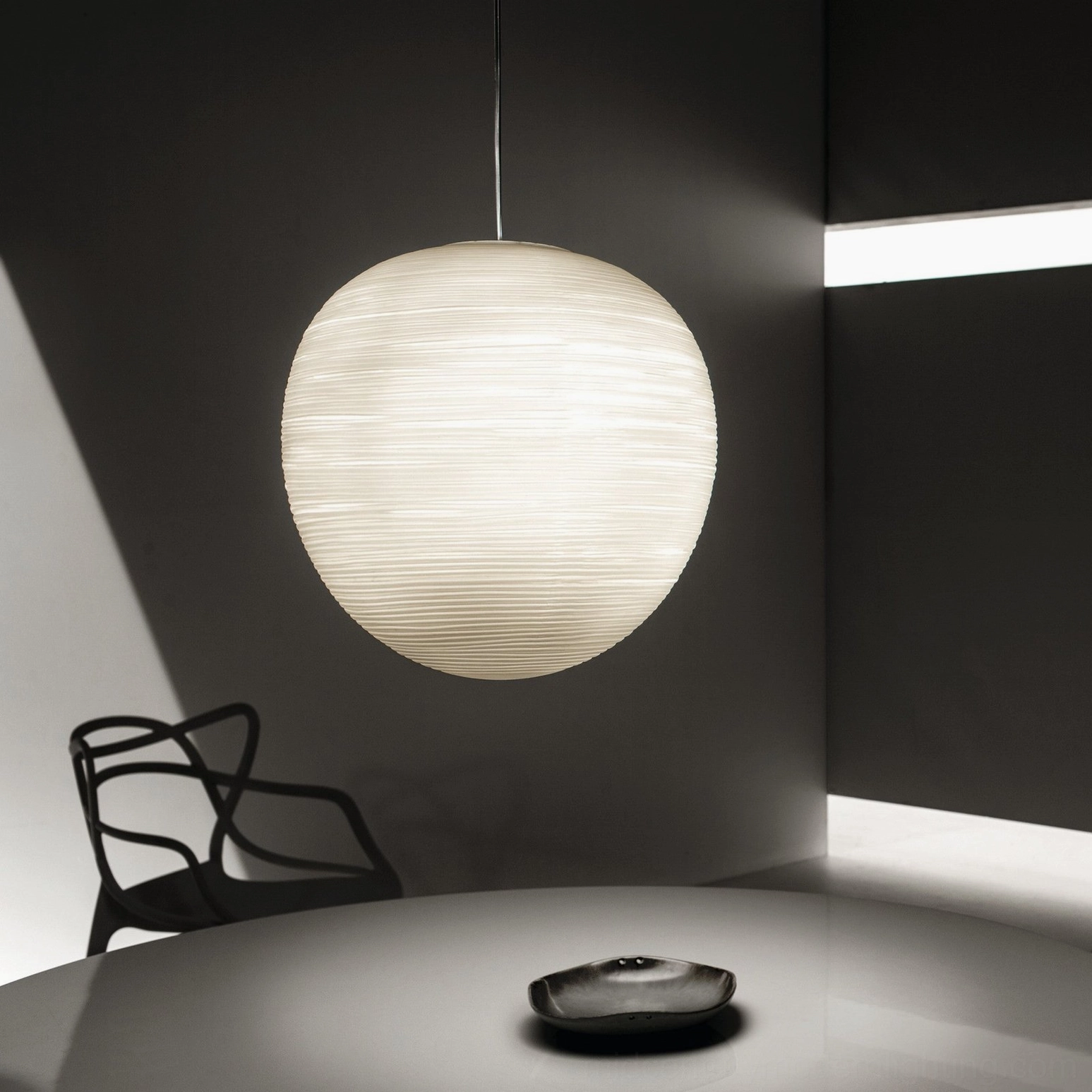 Rituals pendant light white frosted glass interior design modern contemporary style