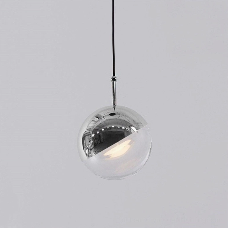 Rose gold spherical glass pendant chandelier modern mid-century lighting elegant design