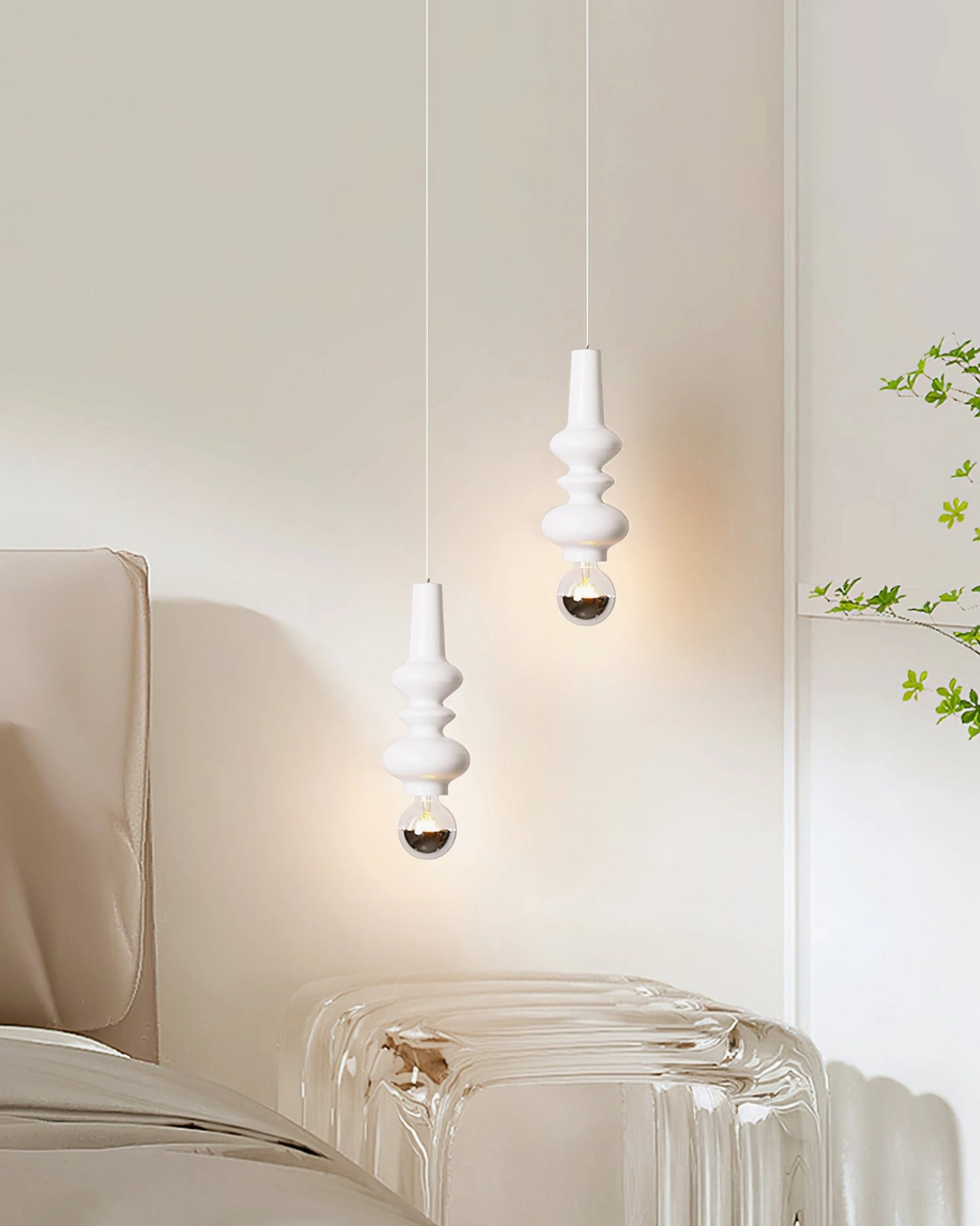 Rudd pendant light mid-century modern cylindrical design architectural detail close-up