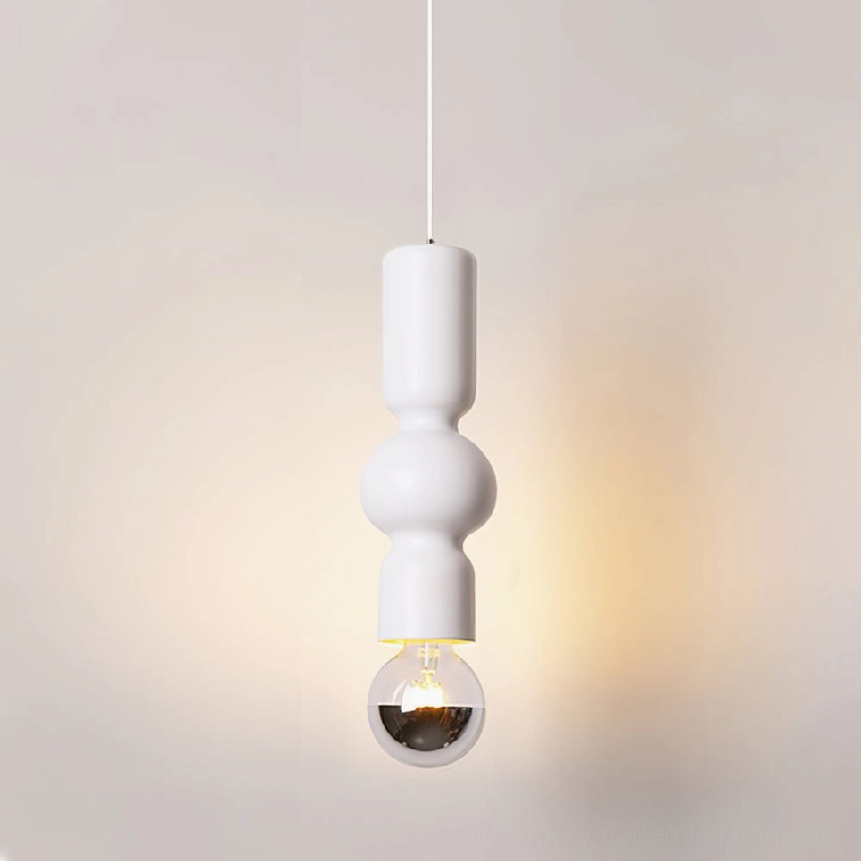 Rudd white matte pendant light Model A compact cylindrical design and proportions