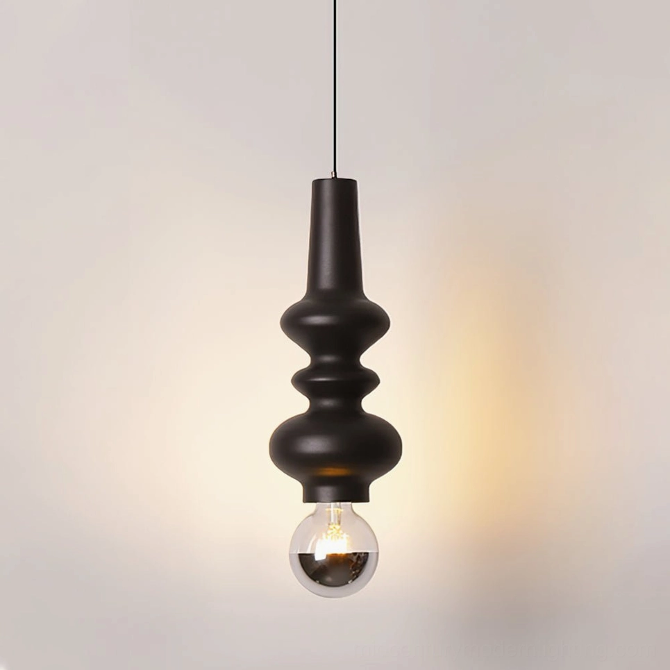 Rudd black matte pendant light Model B size cylinder design hanging fixture