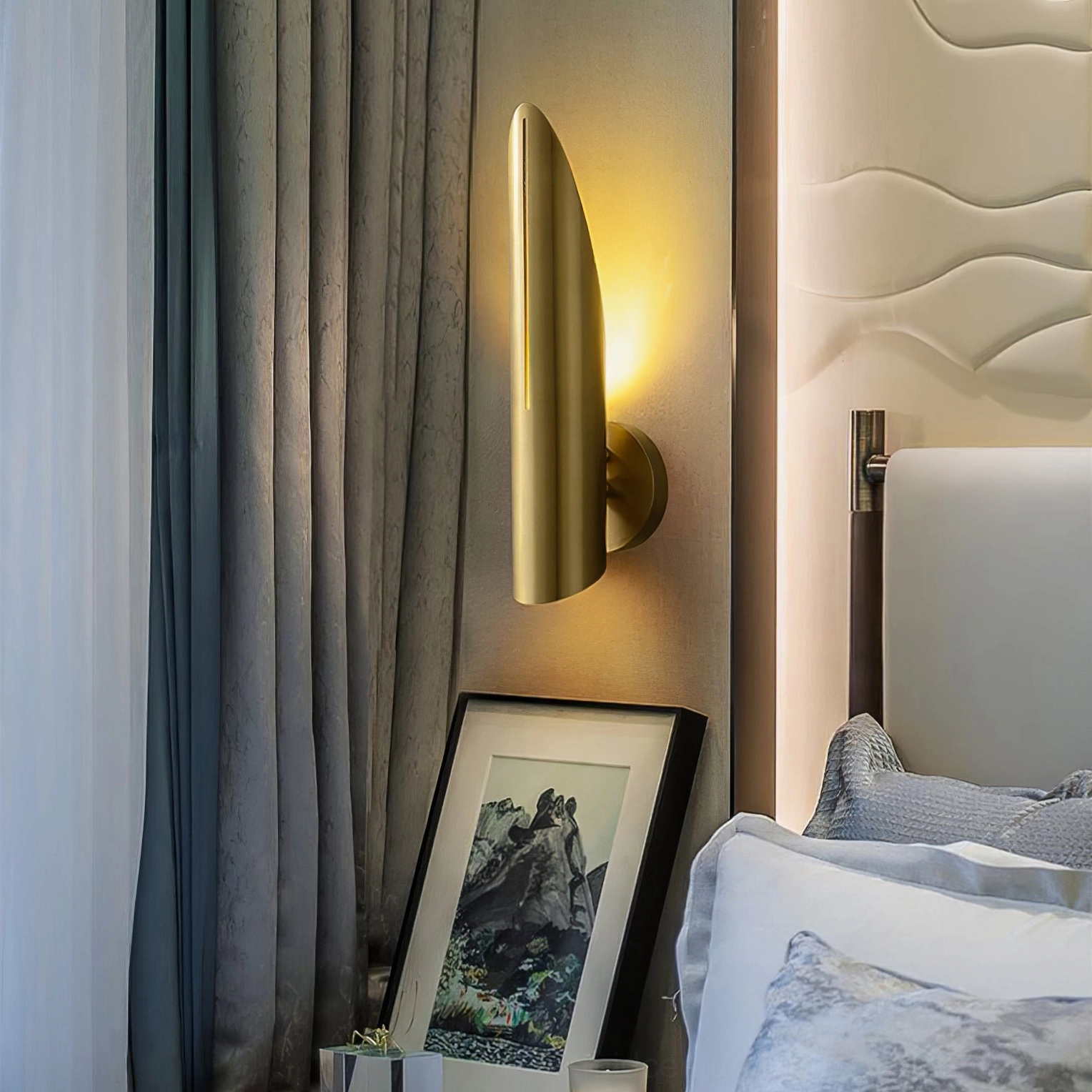 Salvatore wall sconce paired installation contemporary bedroom minimalist lighting solution