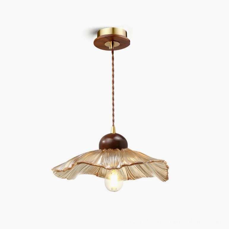 Scalloped floral pendant lamp architectural lighting element modern interior design