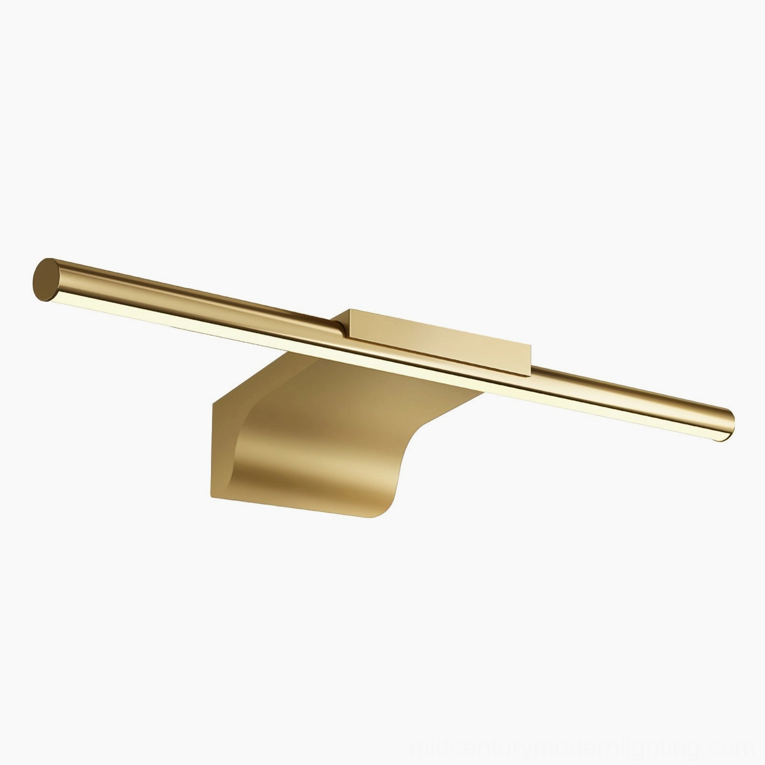 Scandinavian inspired brass wall lamp with minimalist lines and soft glow