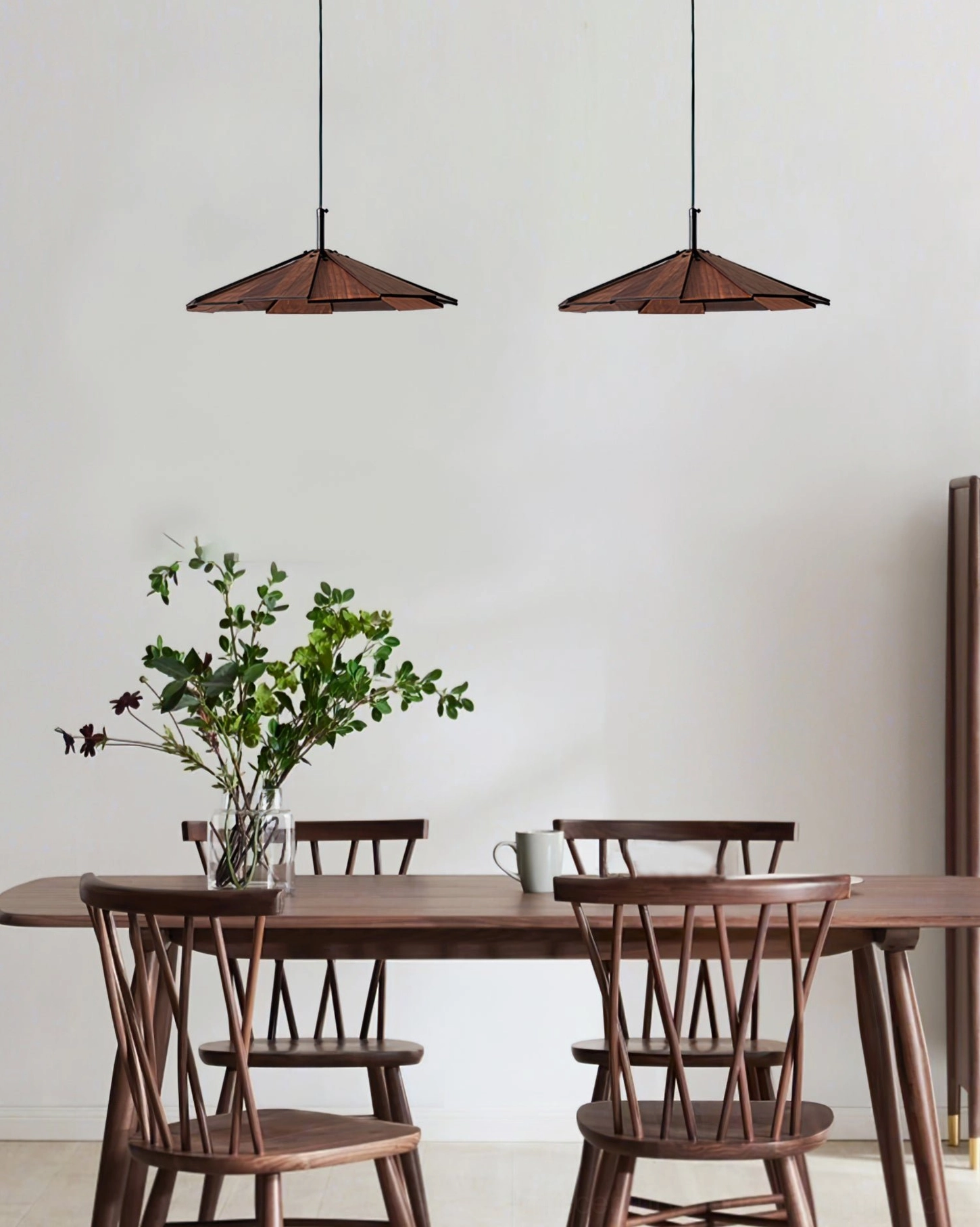 Sepal pendant lamp with standard 150cm cable showing suspension flexibility for various spaces
