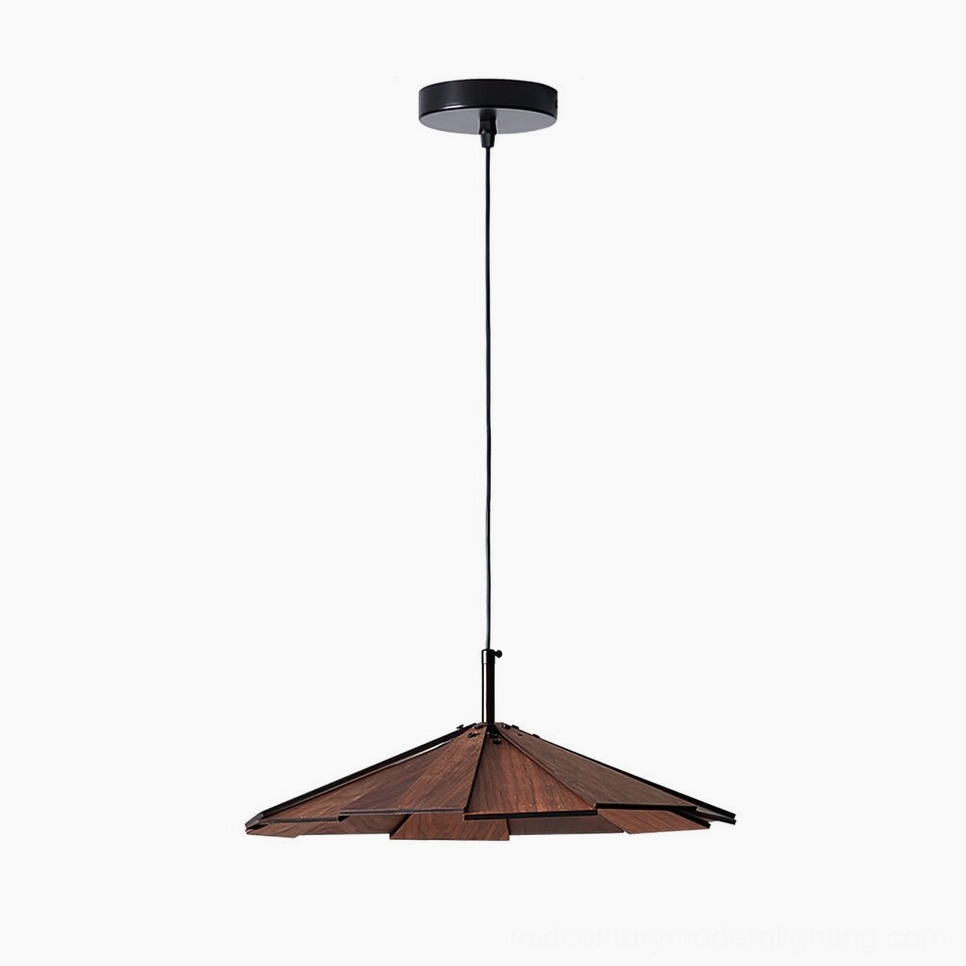Sepal pendant lamp showing premium metal hardware and wood joinery precision crafted details