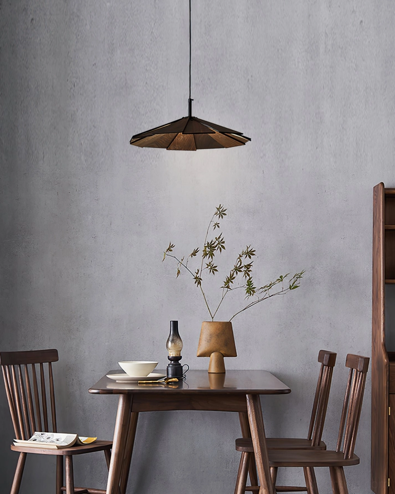 Sepal pendant lamp in home office studio space with cool light enhancing focus and productivity