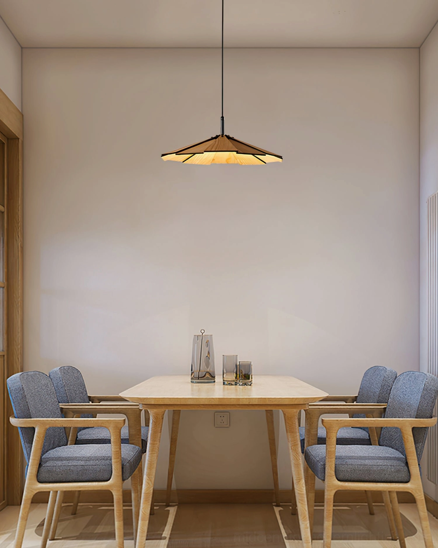 Sepal pendant lamp multiple installation angles showing versatile design for various ceiling heights