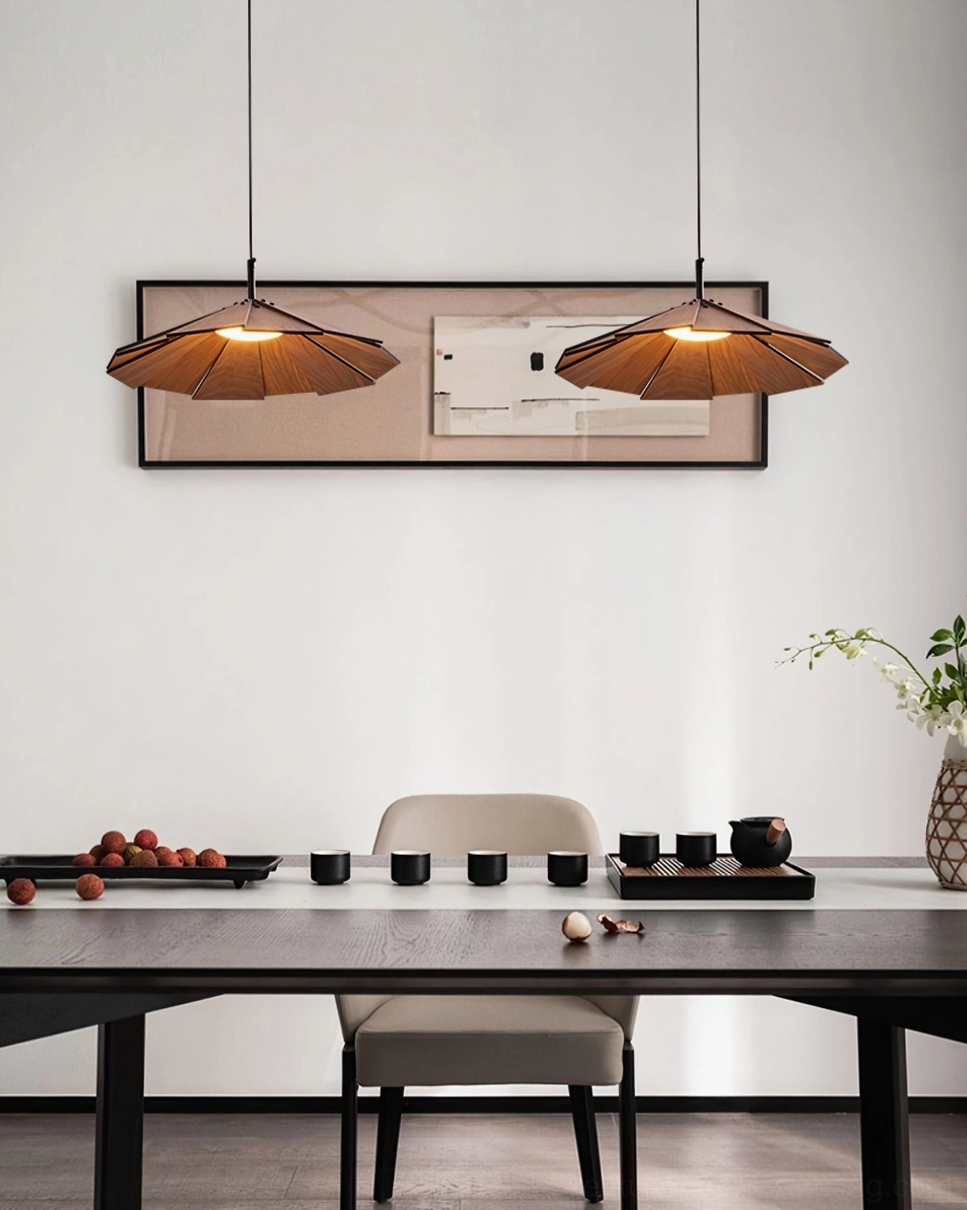 Sepal pendant lamp with universal AC 110-240V voltage compatibility shown in global settings