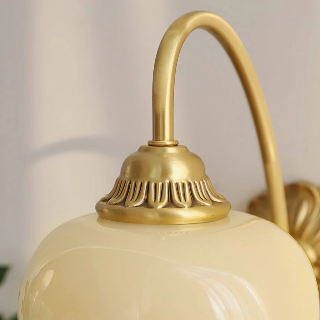 Side profile of mid-century modern lily of the valley wall lamp showing depth and sculptural form