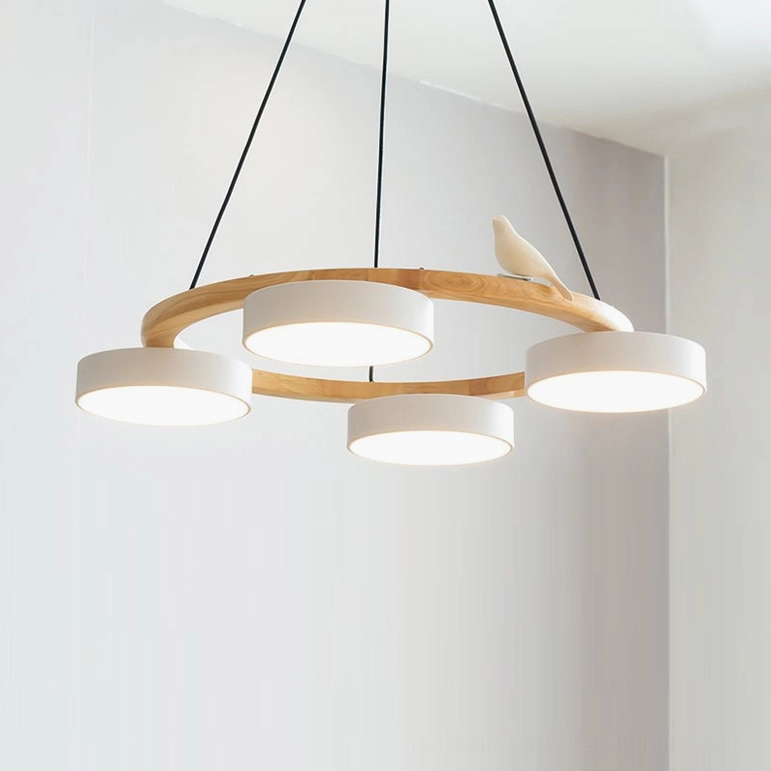 Sienna bird round pendant light showing metal bracket construction quality and secure ceiling mount hardware assembly