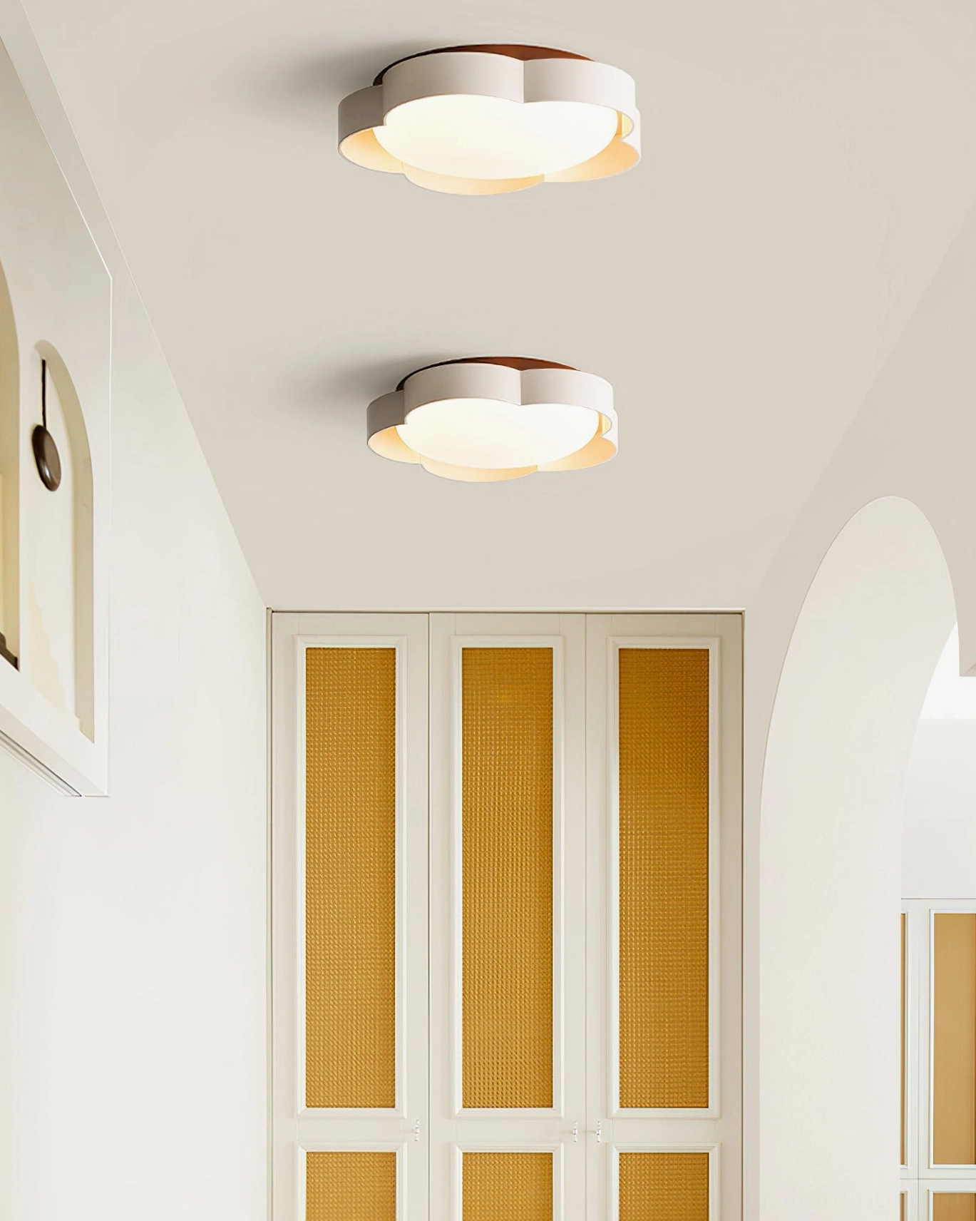 Sika petal lamp detail showing acrylic diffuser clarity and UV-resistant matte white light panel construction