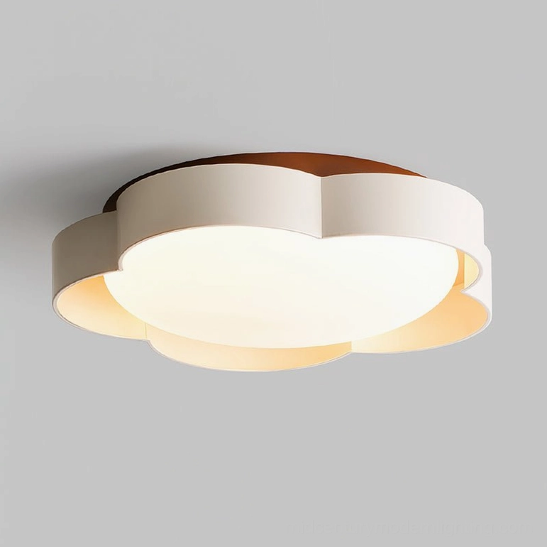 Sika beige and orange ceiling fixture installed in contemporary kitchen or dining space with warm ambiance