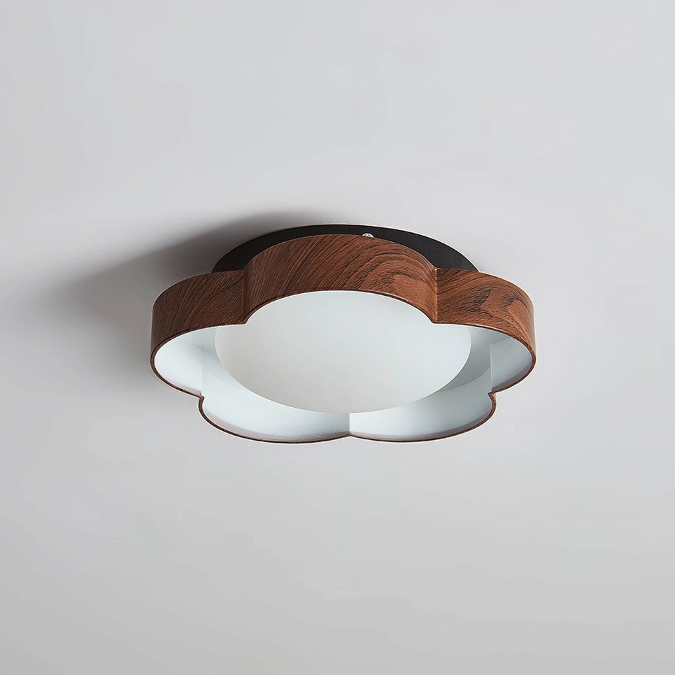 Sika flush mount petal lamp demonstrating low-profile design suitable for standard ceiling heights