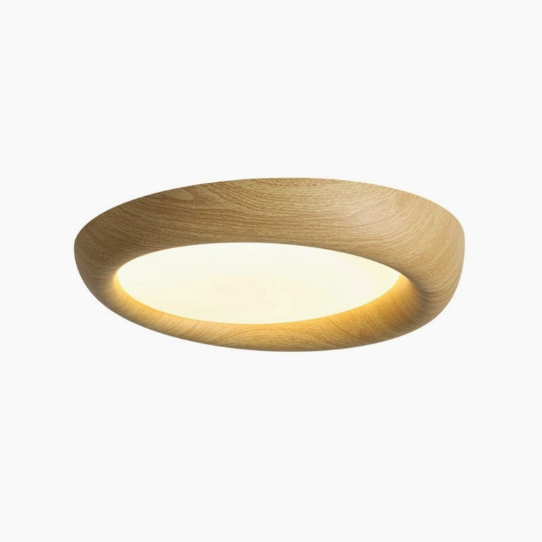 Small 46cm Vikaey ceiling light in light wood color, perfect for bedroom and intimate spaces