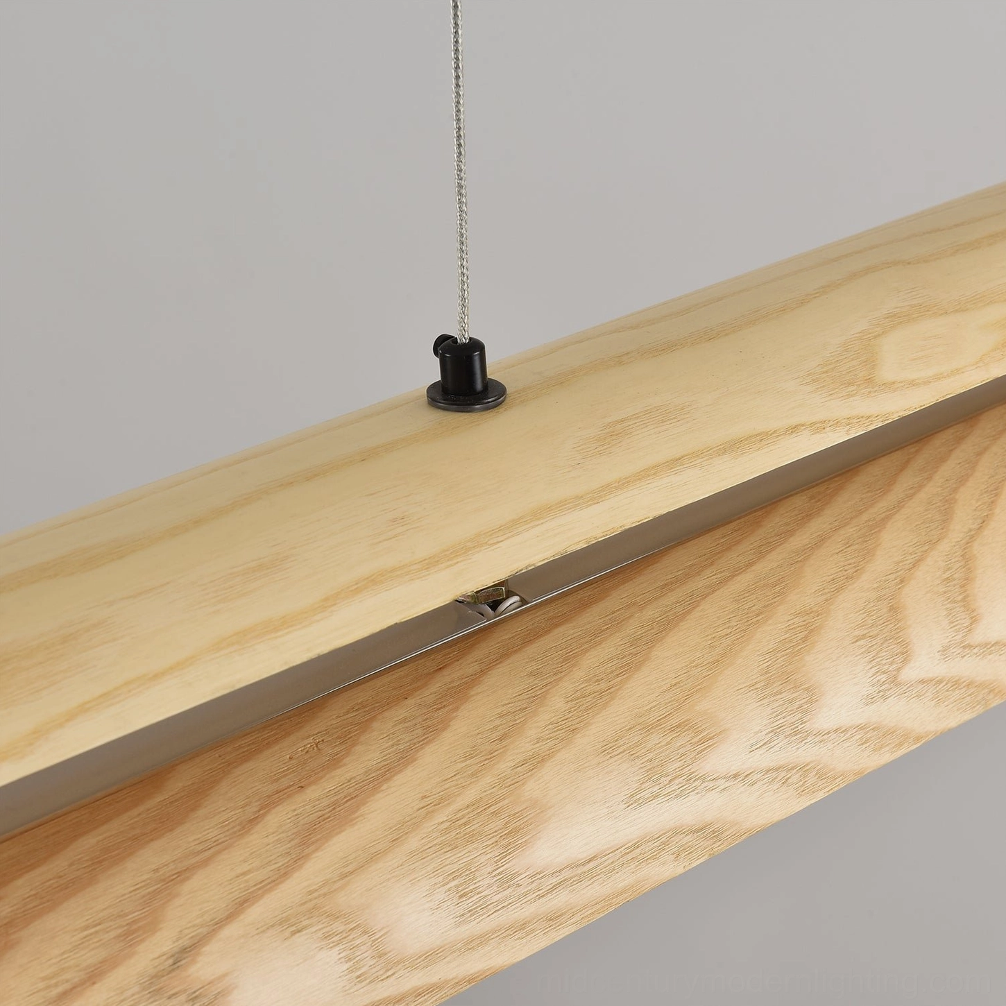 Linear wood chandelier bentwood canopy design minimalist interior