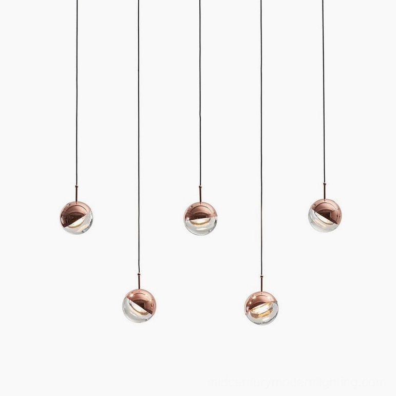 Spherical glass pendant chandelier contemporary modern interior lighting elegant display