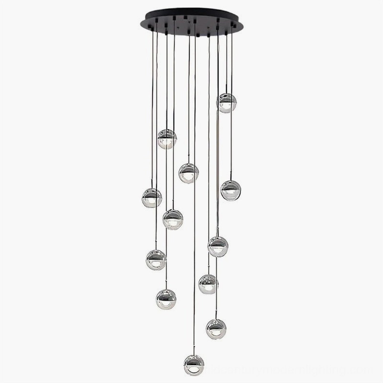 Spherical pendant glass light contemporary modern interior minimalist hanging fixture design