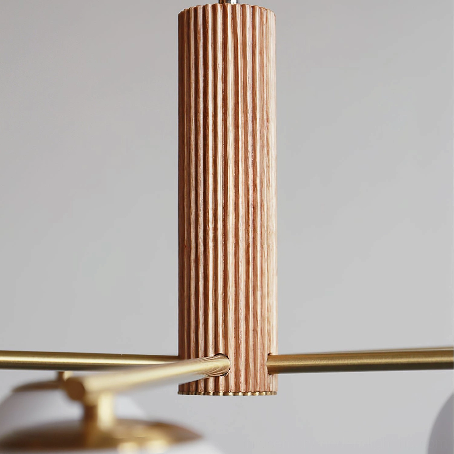 Sputnik pendant light installation detail showing cable and mounting hardware assembly