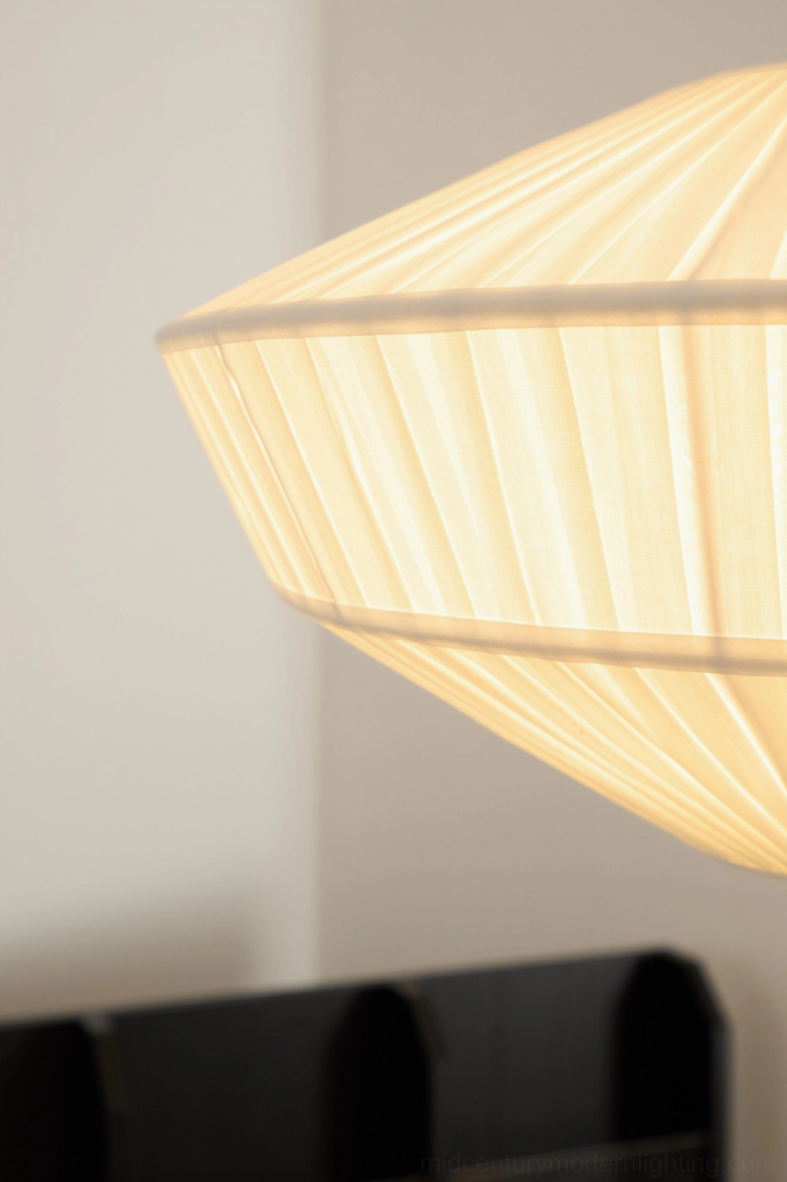 Stefanie semi-flush pleated ceiling lamp with flared fan-like shade silhouette and brass gold accents