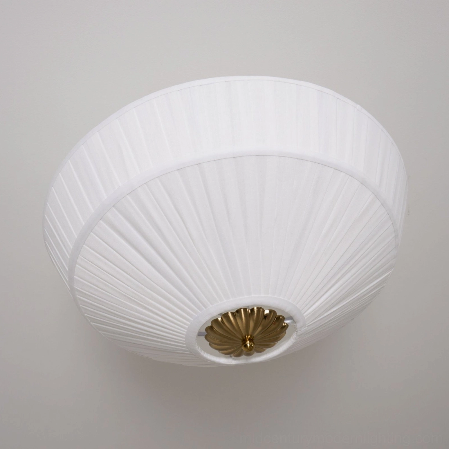 Stefanie pleated fabric ceiling fixture with polished brass gold finish in contemporary home design