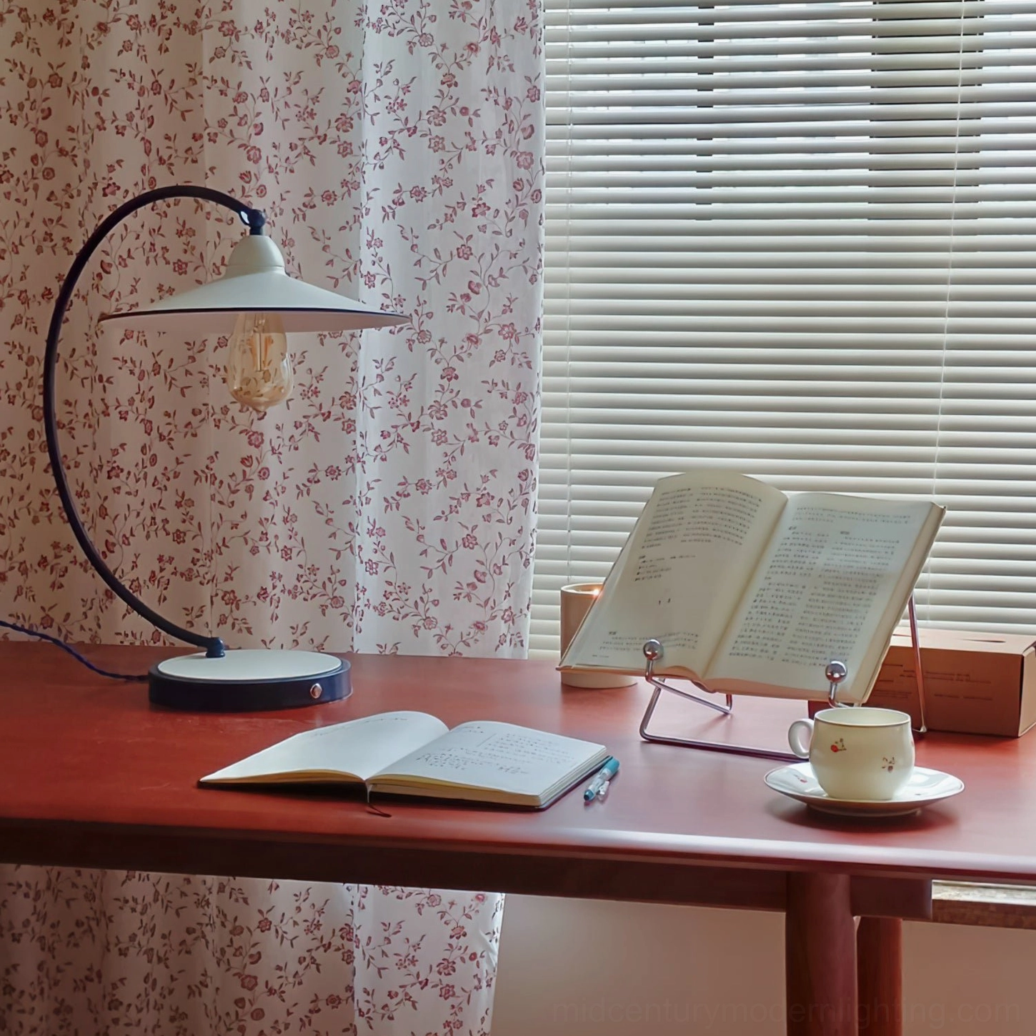 Swan Blue Table Lamp cord and plug details - showing 150cm power cable with push-button switch control