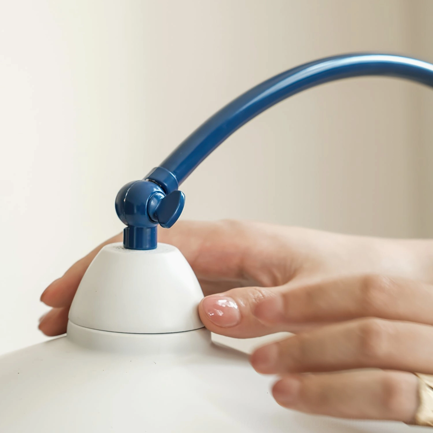 Swan Blue Table Lamp dimensions and specifications - scale reference showing 10.2 inch base and 18.1 inch height
