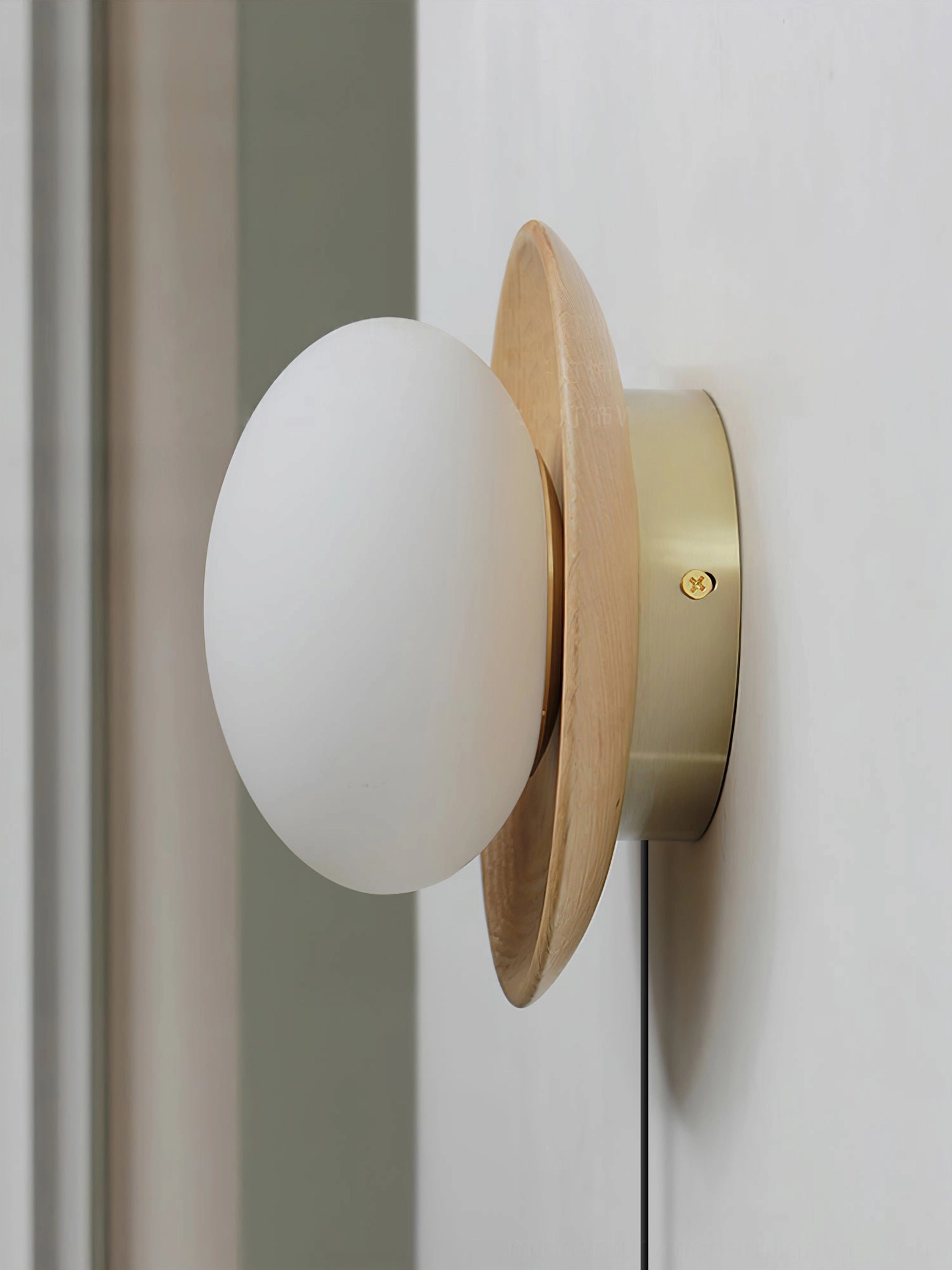 Tablet plug-in wall lamp mounted fixture with integrated LED technology and 150cm power cord