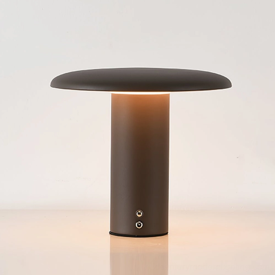 Takku sandy brown matte cordless LED table lamp in contemporary minimalist setting