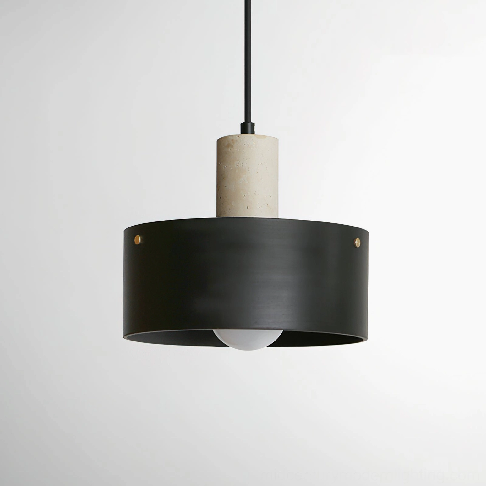 Tako pendant lamp with natural wood finish in Scandinavian-style minimalist living room
