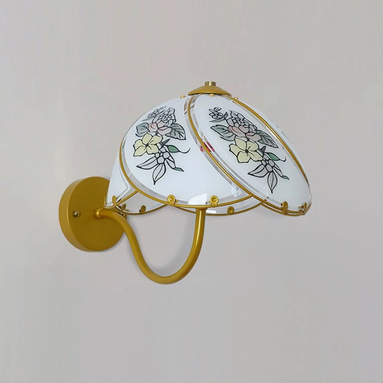 Tiffany Lily Wall Sconce in gold finish front view showing complete fixture design and proportions