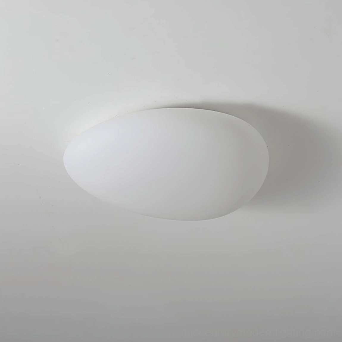 Toan matte white LED ceiling lamp detail, smooth PE diffuser surface and flush-mount design