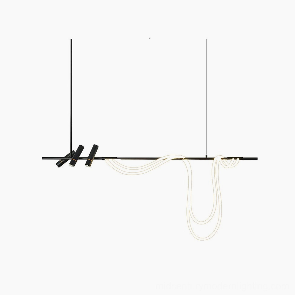 180cm large tracer curved LED chandelier statement piece for expansive open-concept dining and living spaces