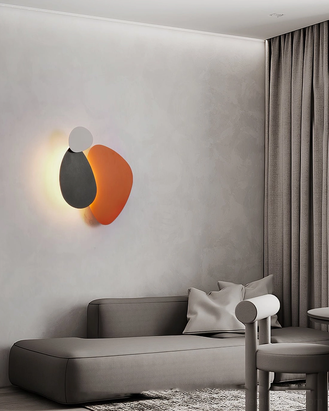 Tria LED wall lamp demonstrating interior design versatility in residential and commercial spaces