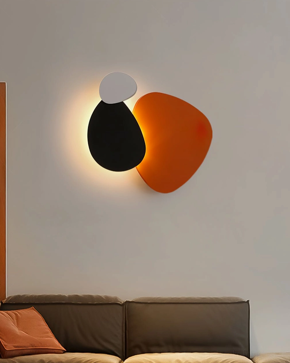 Tria contemporary wall lamp with single connection point for simplified multi-module installation